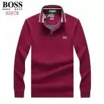 sport boss t-shirt manche longue orange phlash pure color red